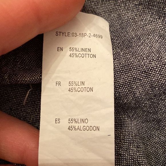 URBANMAN Linen Blend Heathered Gray Button Down Shirt - Picture 10 of 10